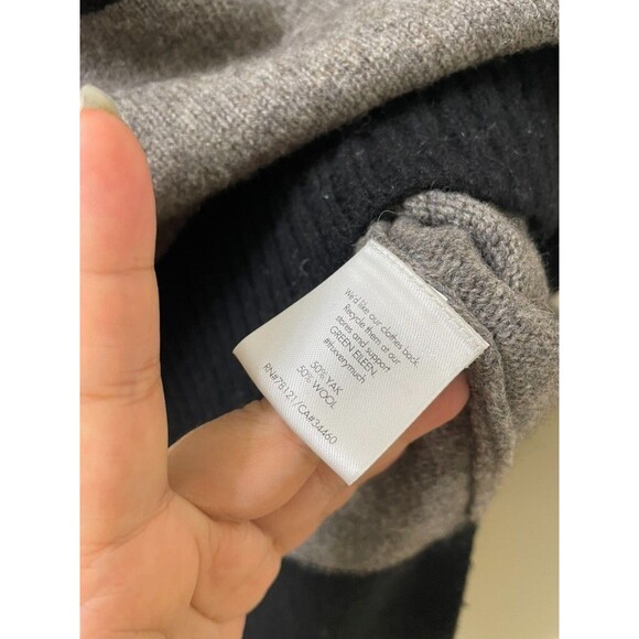 EILEEN FISHER Color block Wool Sweater - Picture 6 of 7